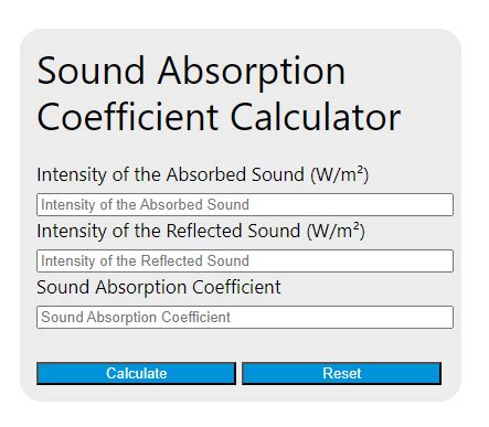 room absorption coefficient calculator